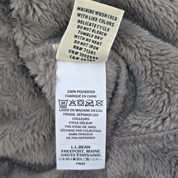 LL Bean Hooded Wicked Plush Long Robe Womens Size Large Sherpa Soft Cozy Bath - Picture 9 of 10